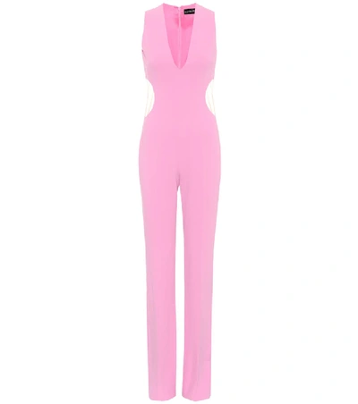 Shop David Koma Cady Cutout Jumpsuit In Pink