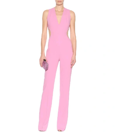 Shop David Koma Cady Cutout Jumpsuit In Pink