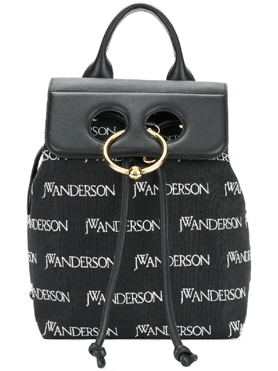 Shop Jw Anderson Pierce Logo Embroidered Backpack