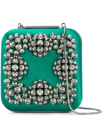 Shop Manolo Blahnik Hangi Clutch Bag - Green