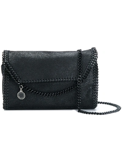 Shop Stella Mccartney Falabella Foldover Shoulder Bag - Black