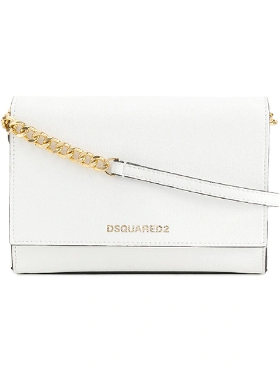 Shop Dsquared2 Chain Strap Shoulder Bag - White