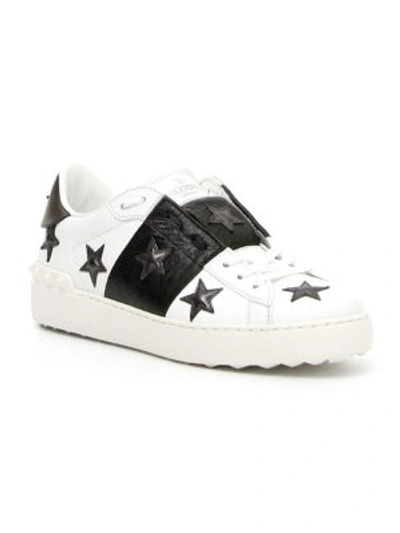 Shop Valentino Leather Star Sneakers In Multi