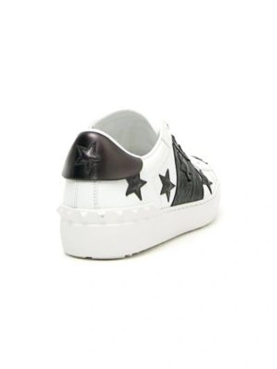 Shop Valentino Leather Star Sneakers In Multi
