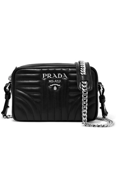 Shop Prada Quilted Leather Camera Bag In Black