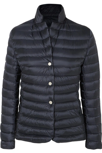 Shop Moncler Grosgrain-trimmed Quilted Shell Down Jacket In Navy