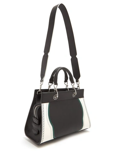 Altuzarra Shadow Contrast-trimmed Small Leather Bag In White Black ...