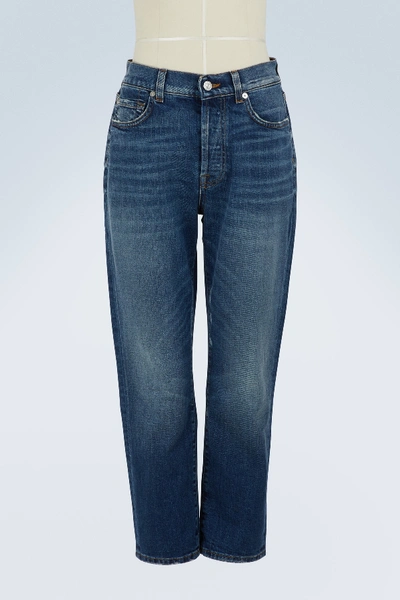 Shop 7 For All Mankind Josefina High-waisted Cropped Jeans In Harbour