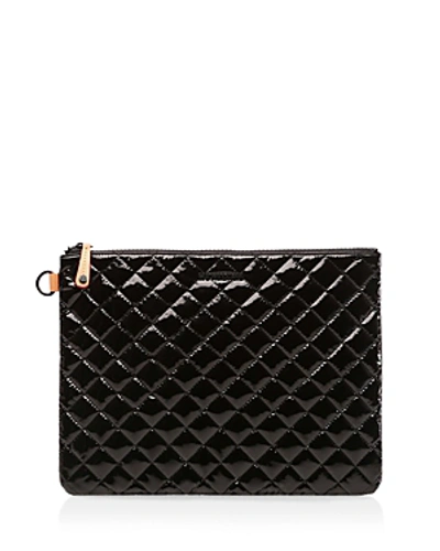 Shop Mz Wallace Metro Pouch In Black Lacquer/black