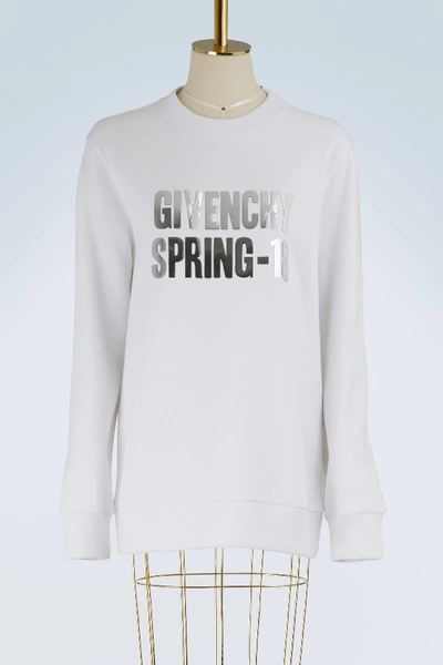 Shop Givenchy Spring-18 Oversized Sweatshirt In White