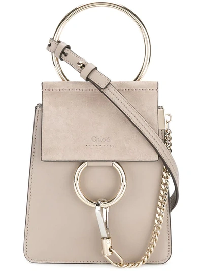 Shop Chloé Small Faye Bracelet Bag In 23w Motty Grey