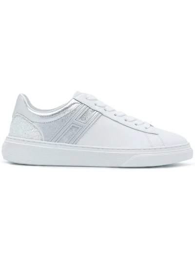 Shop Hogan H365 Contrast Heel Sneakers - White