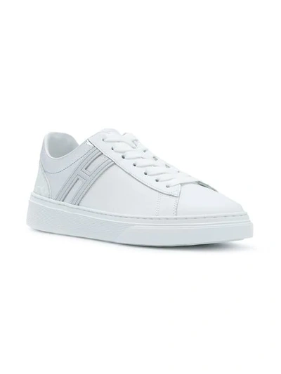 Shop Hogan H365 Contrast Heel Sneakers - White