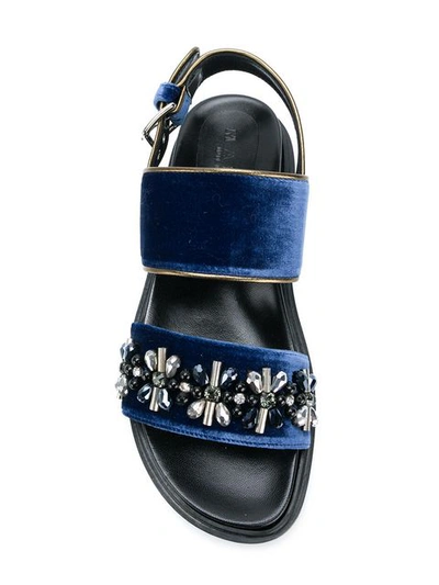 Shop Marni Fussbett Crystal Sandals - Blue