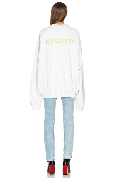 Vetements Unskinny Crewneck Cotton Jersey Sweatshirt In Gray