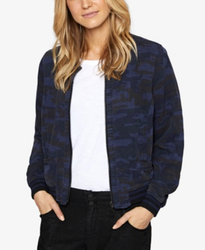 Shop Sanctuary Camouflage-print Bomber Jacket In Heritage Navy Camo