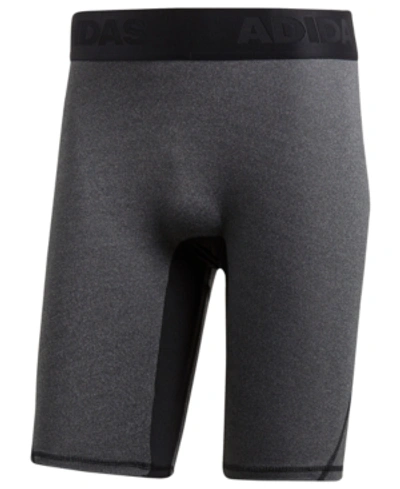 Shop Adidas Originals Adidas Men's Alphaskin Climacool Compression Shorts In Dark Grey Heather