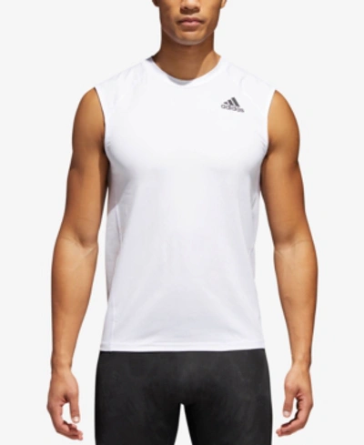 Shop Adidas Originals Adidas Men's Alphaskin Sleeveless T-shirt In White