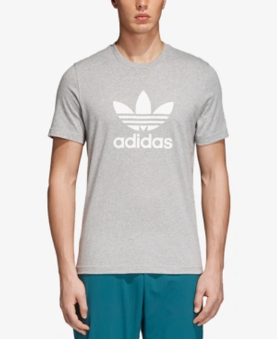 Shop Adidas Originals Men's Trefoil T-shirt In Grey Heather