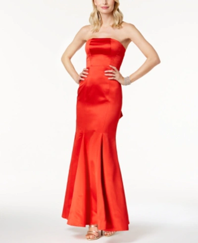 Shop Fame And Partners The Janvier Strapless Mermaid Gown In Red
