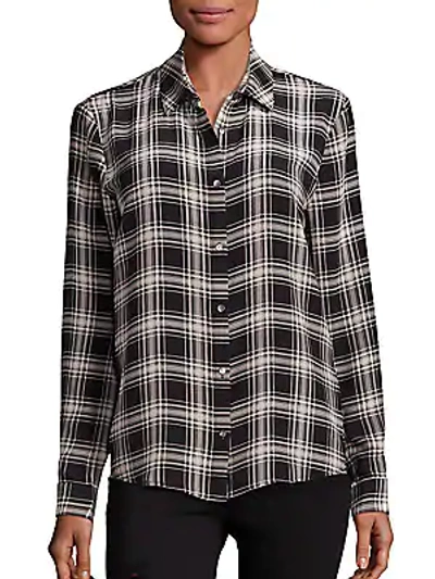 Shop The Kooples Checked Silk Shirt In Multi