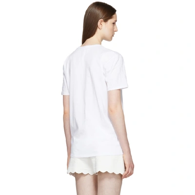 Shop Alexander Mcqueen White Embroidered Botanical T-shirt In 0900 White
