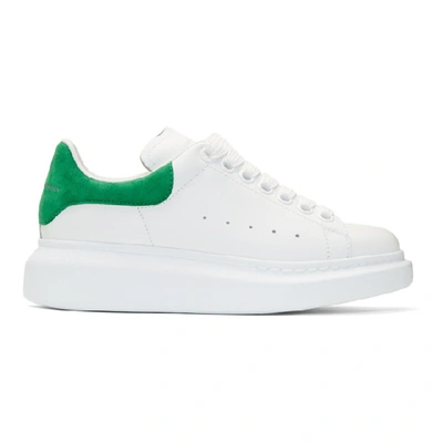 Shop Alexander Mcqueen White And Green Oversized Sneakers In 9463 Kew Gr