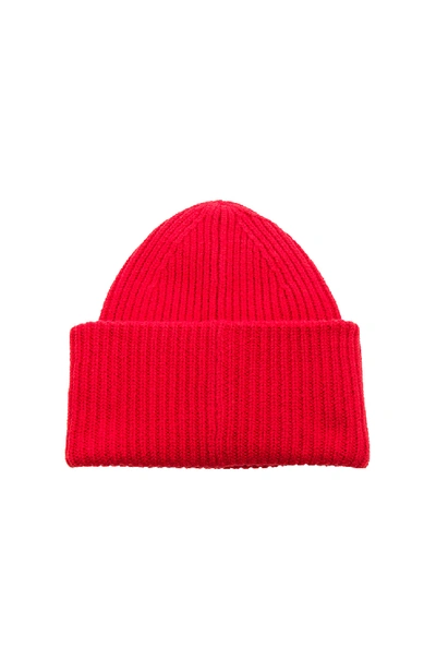 Shop Acne Studios Pansy Face Beanie In Red