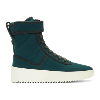 FEAR OF GOD GREEN MILITARY HIGH-TOP SNEAKERS
