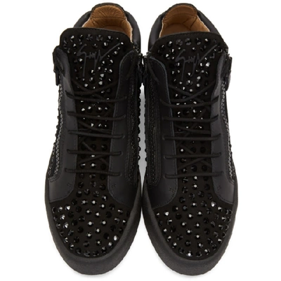 Shop Giuseppe Zanotti Black Studded May London High-top Sneakers In Cam Nero