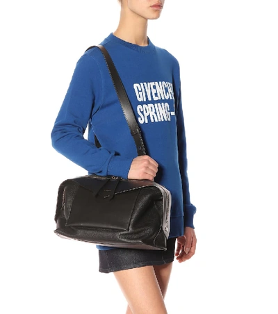 Shop Givenchy Sway Medium Leather Shoulder Bag In Black