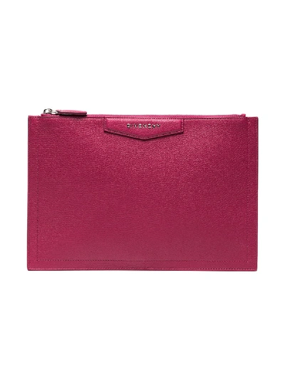 Shop Givenchy Pink Antigona Leather Pouch