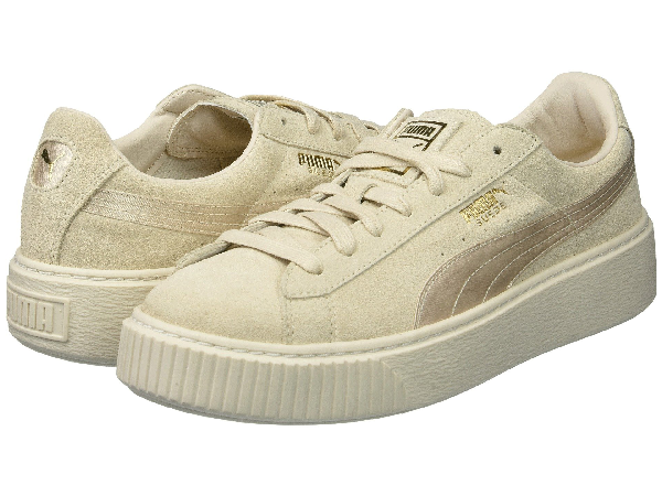 puma suede platform mono satin pink tint