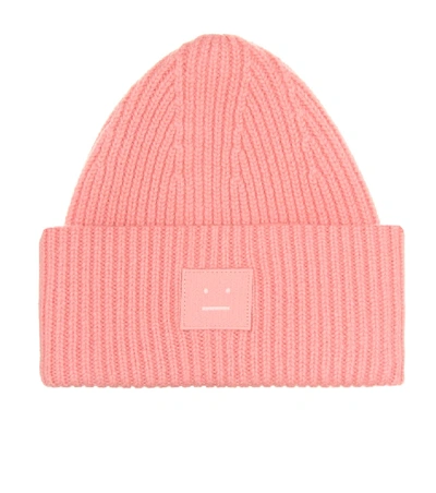 Shop Acne Studios Pansy N Face Wool Beanie In Pink