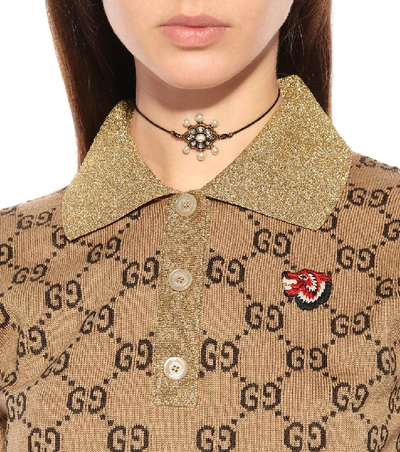 Shop Gucci Pin Cushion Embellished Choker In Female