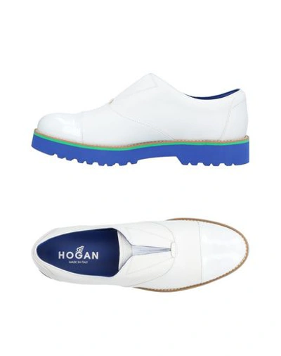Shop Hogan Woman Loafers White Size 6 Leather