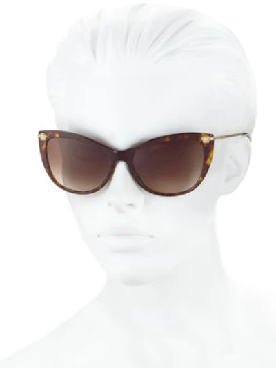 Shop Versace 57mm Cat Eye Sunglasses In Havana