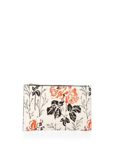 Shop Victoria Beckham Small Simple Floral Pouch In Marble Print