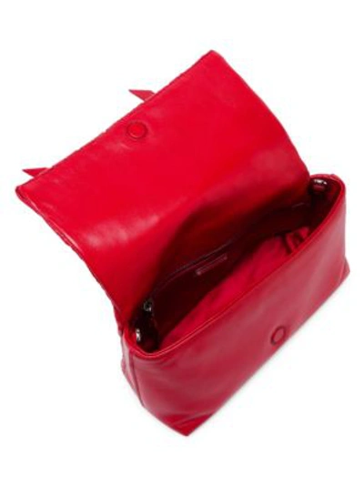 Shop Miu Miu Matelasse Leather Convertible Clutch In Red
