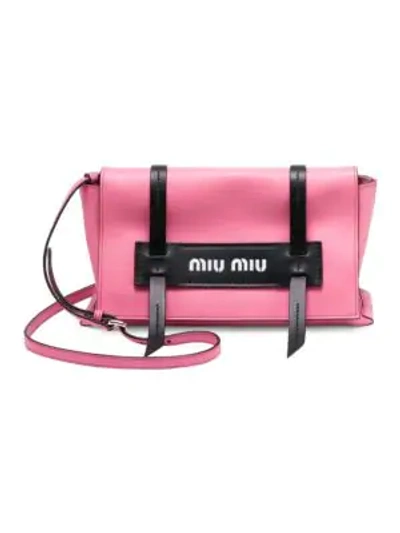 Shop Miu Miu Grace Luxe Leather Clutch In Pink