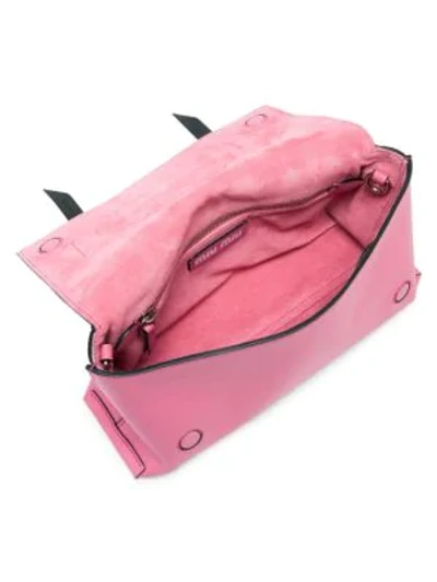 Shop Miu Miu Grace Luxe Leather Clutch In Pink