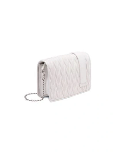 Shop Miu Miu Crystal Matelasse Leather Mini Crossbody Bag In White