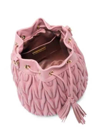 Shop Miu Miu Matelasse Leather Bucket Bag In Orchidea
