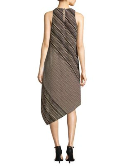 Shop Dkny Asymmetrical Dress In Black Wheat