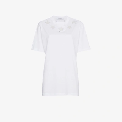Shop Givenchy Star Collar T-shirt In White