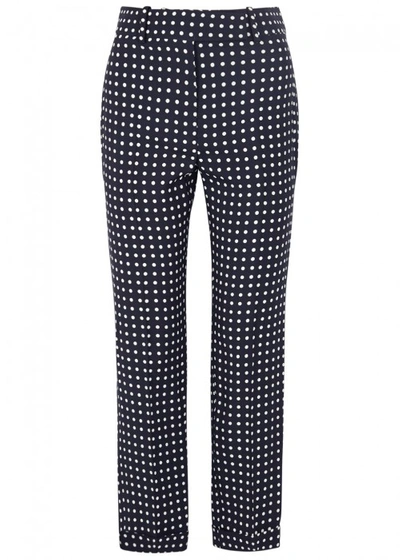 Shop Haider Ackermann Polka-dot Straight-leg Cotton Trousers