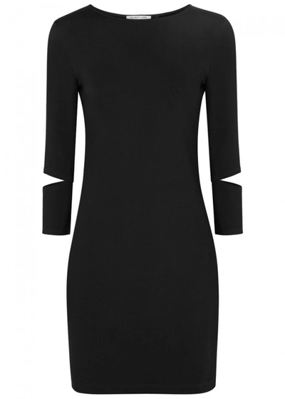 Shop Helmut Lang Black Cut-out Jersey Dress