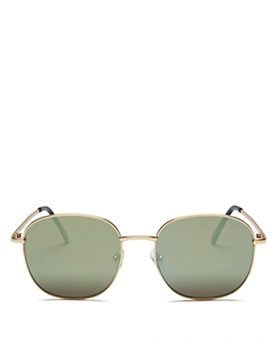 Shop Quay Women's Jezabell Mirrored Round Sunglasses, 54mm In Gold/gold Mirror