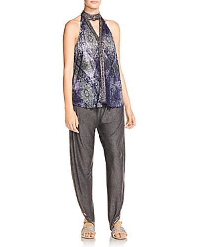 Shop Haute Hippie In The Wild Beaded Tapestry-print Top In The Alchemist