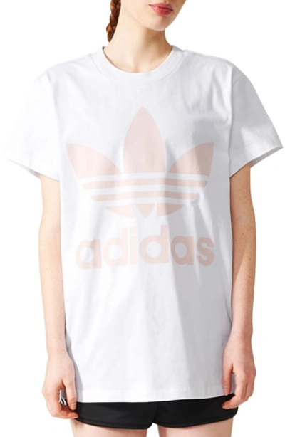 Adidas Originals Originals Trefoil Logo Tee In White/icey Pink | ModeSens